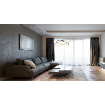 Závesné svietidlo, nikel,plast opál, stmievateľné, Ø 510, V: 1200, LED 42W 230V, 2300lm zdroj, 1300lm výstup, 3000K obrazok-2